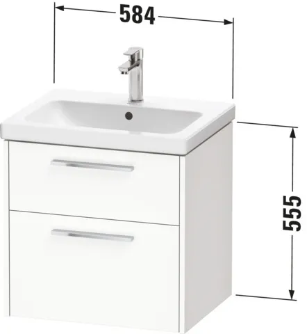 Duravit Waschtischunterschrank Wandhängend „D-Code“ 58,4 × 55,5 × 46 cm in Beton Matt