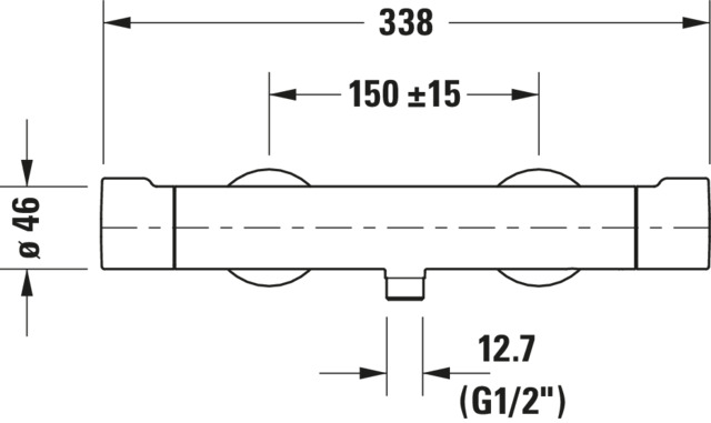 C.1 Brausethermostat Aufputz Ausladung 80 Breite 338 mm