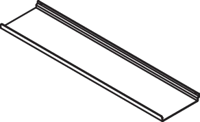 HEWI Ablage pulverbeschichtet in 47 × 1,5 × 10,2 cm