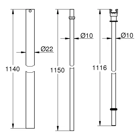 Ersatzrohr 48053, für Duschsysteme, Ersatz-Brauserohr 15 cm länger gegenüber Originalrohr für Duschsysteme, chrom Ersatzrohr 48053, für Duschsysteme, Ersatz-Brauserohr 15 cm länger gegenüber Originalrohr für Duschsysteme, chrom