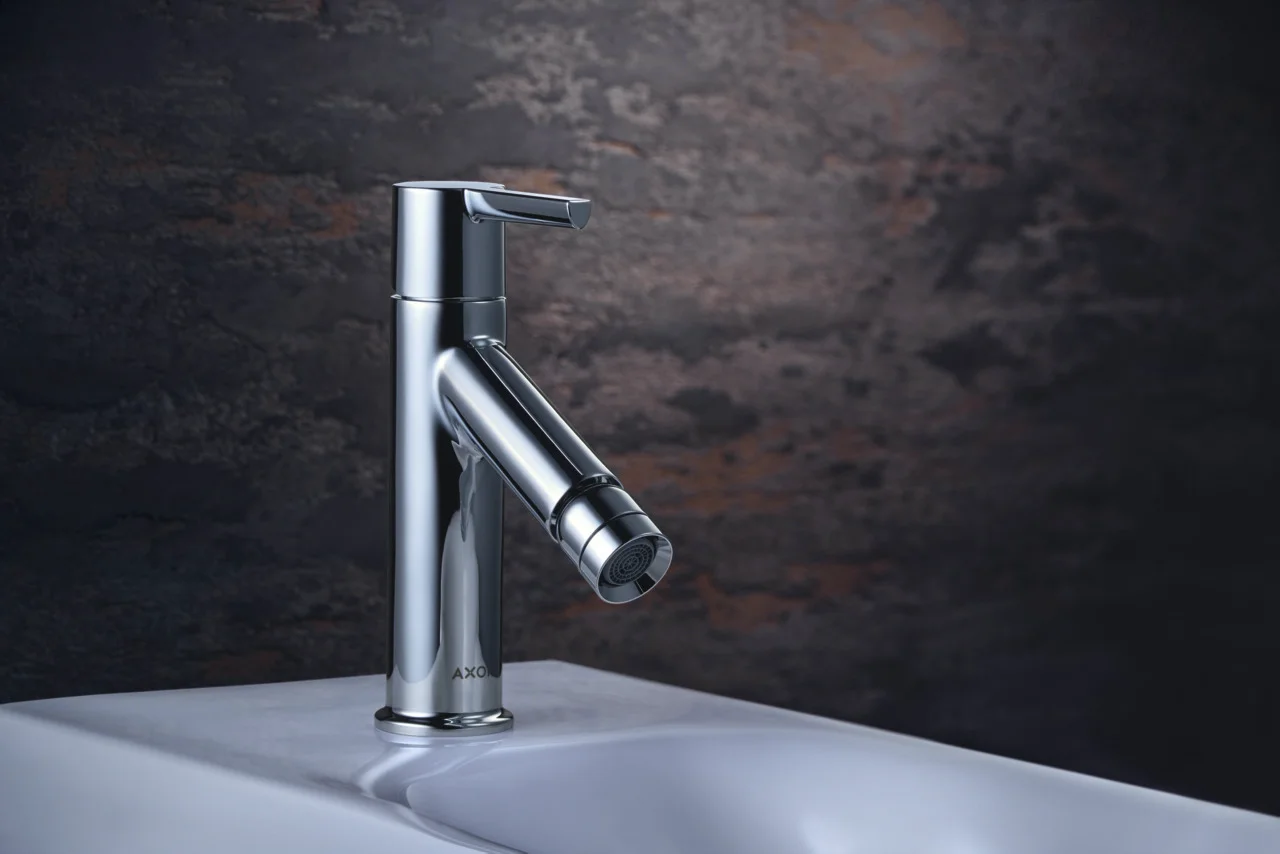 Hansgrohe AXOR Starck Bidetmischer, Einhebel-Bidetmischer mit Hebelgriff und Zugstangen-Ablaufgarnitur, Chrom, Ausladung 104 mm, Auslaufhöhe 65 mm Hansgrohe AXOR Starck Bidetmischer, Einhebel-Bidetmischer mit Hebelgriff und Zugstangen-Ablaufgarnitur, Chrom, Ausladung 104 mm, Auslaufhöhe 65 mm