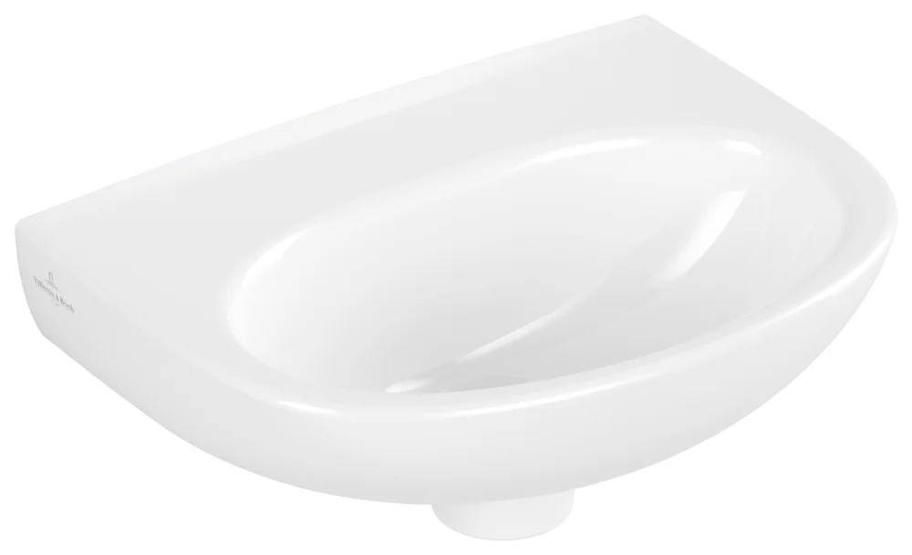 Villeroy & Boch Handwaschbecken O.novo, oval, weiß Alpin CeramicPlus, 360x275x145 mm, 1-Loch-Armatur, Wandmontage
