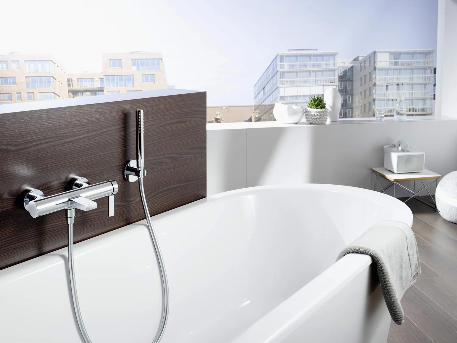 HansaLOFT Einhebelmischer Wafü und Brausebatterie HansaLOFT 5770 Ausladung 162 mm DN15 Chrom