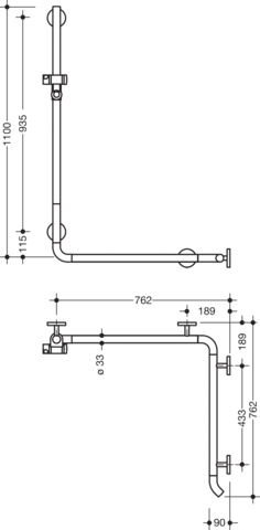 HEWI Haltegriff „System 800K“ in Rubinrot