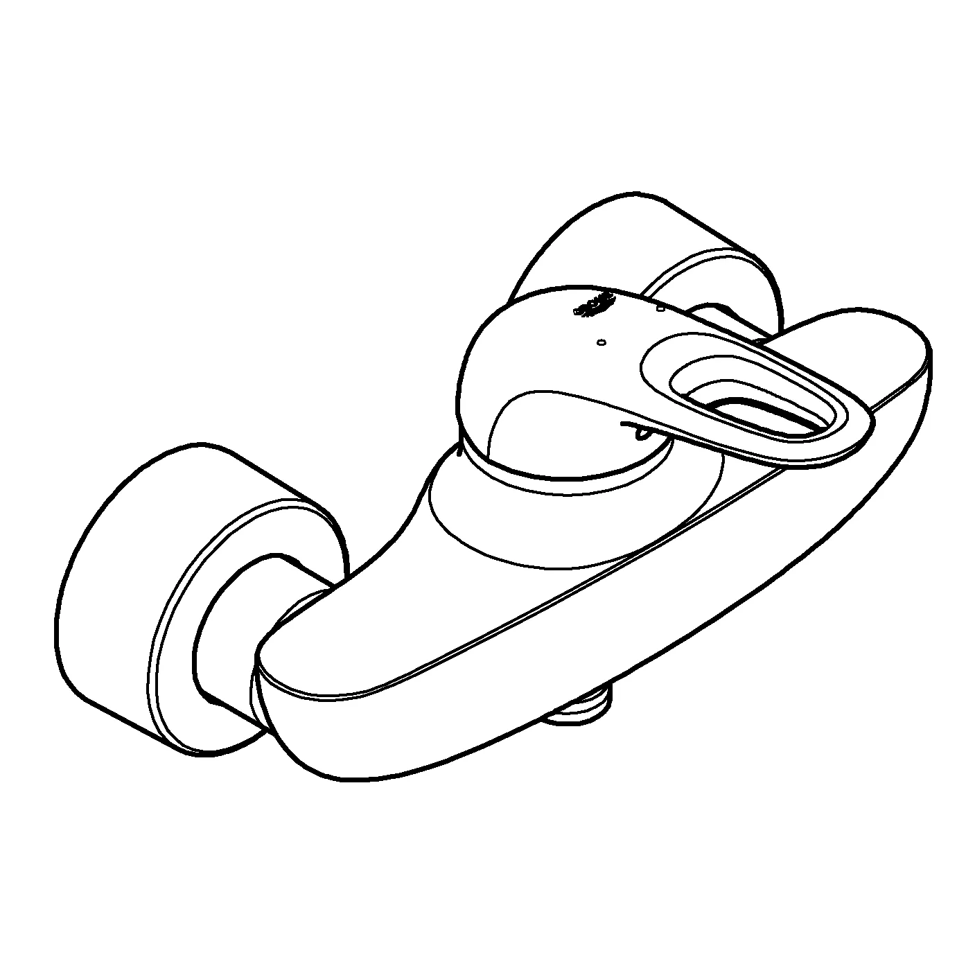 Einhand-Brausebatterie Eurostyle 33590_3, Wandmontage, offener Metall-Hebelgriff, chrom Einhand-Brausebatterie Eurostyle 33590_3, Wandmontage, offener Metall-Hebelgriff, chrom