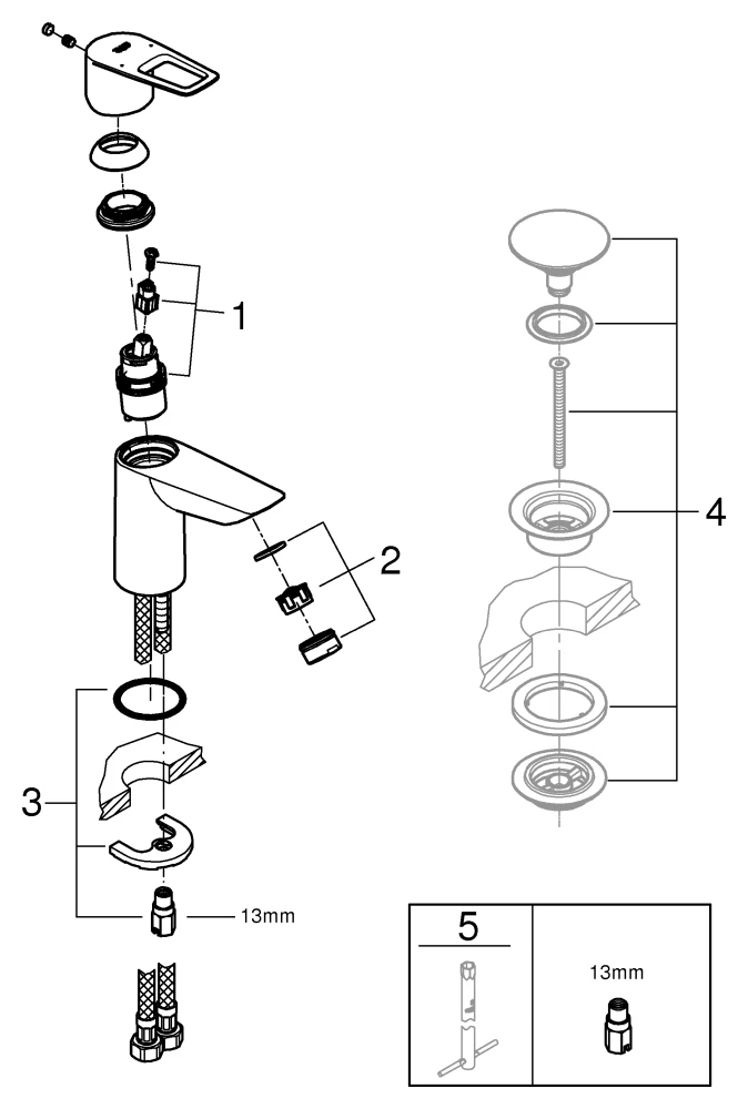 Einhand-Waschtischbatterie BauLoop 23337_1, S-Size, glatter Körper, Einlochmontage, mit Temperaturbegrenzer, EcoJoy Mousseur 5,7 l/min, chrom Einhand-Waschtischbatterie BauLoop 23337_1, S-Size, glatter Körper, Einlochmontage, mit Temperaturbegrenzer, EcoJoy Mousseur 5,7 l/min, chrom