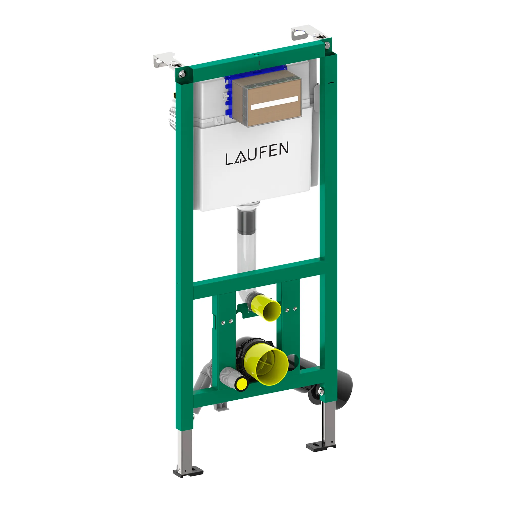 Installationselement INEOLINK mit Spülkasten für Trenn-WC, Bauhöhe 1120 mm, Stahlrahmen, Füße höhenverstellbar und drehbar, Spülkasten mit einstellbarem Spülstromregler (EN 14055), für Frontbetätigung, mit Dual-Flush 2-Mengen-Spülsystem