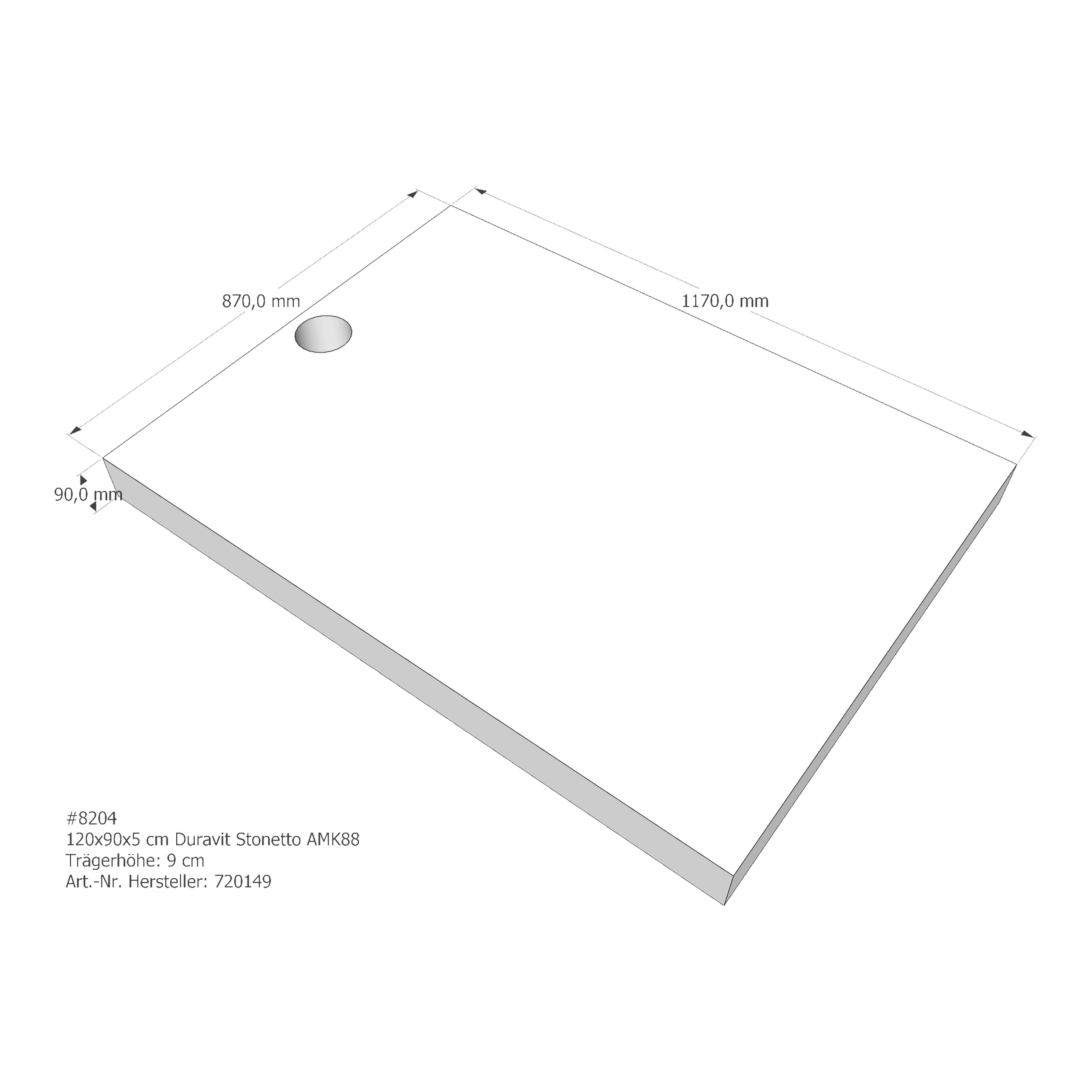 Duschwannenträger für Duravit Stonetto 120 × 90 × 5 cm Breite: 90 cm / Länge: 120 cm Duschwannenträger für Duravit Stonetto 120 × 90 × 5 cm Breite: 90 cm / Länge: 120 cm
