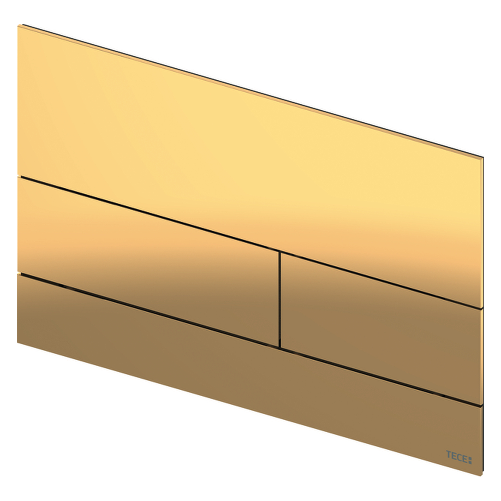 TECEsquare II Metall WC-Betätigungsplatte, "Polished Gold Optic / Gold Optik glänzend", Zweimengentechnik