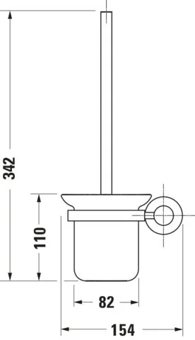 Bürstengarnitur D-Code für Wandmontage, Glas matt, chrom