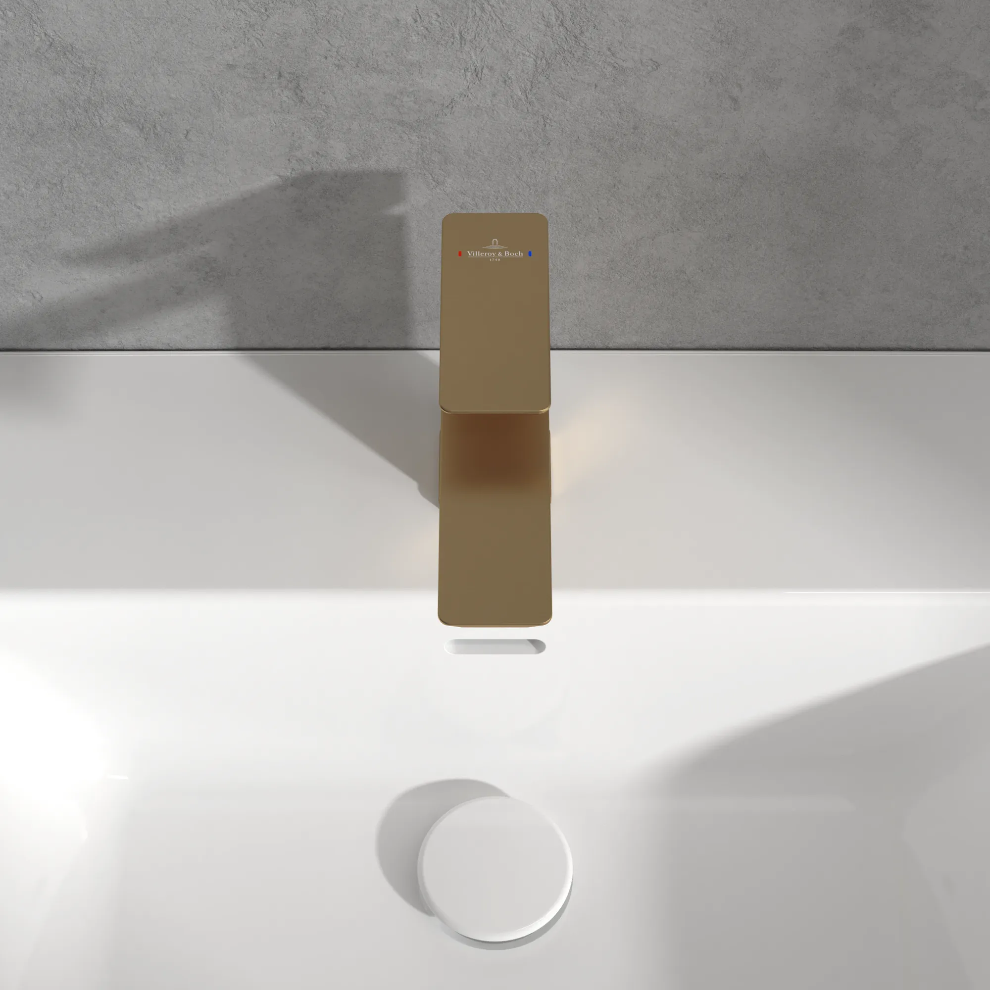 Einhand-Waschtischarmatur „Subway 3.0“ 17,6 cm Ausladung 134 mm in Brushed Gold Einhand-Waschtischarmatur „Subway 3.0“ 17,6 cm Ausladung 134 mm in Brushed Gold