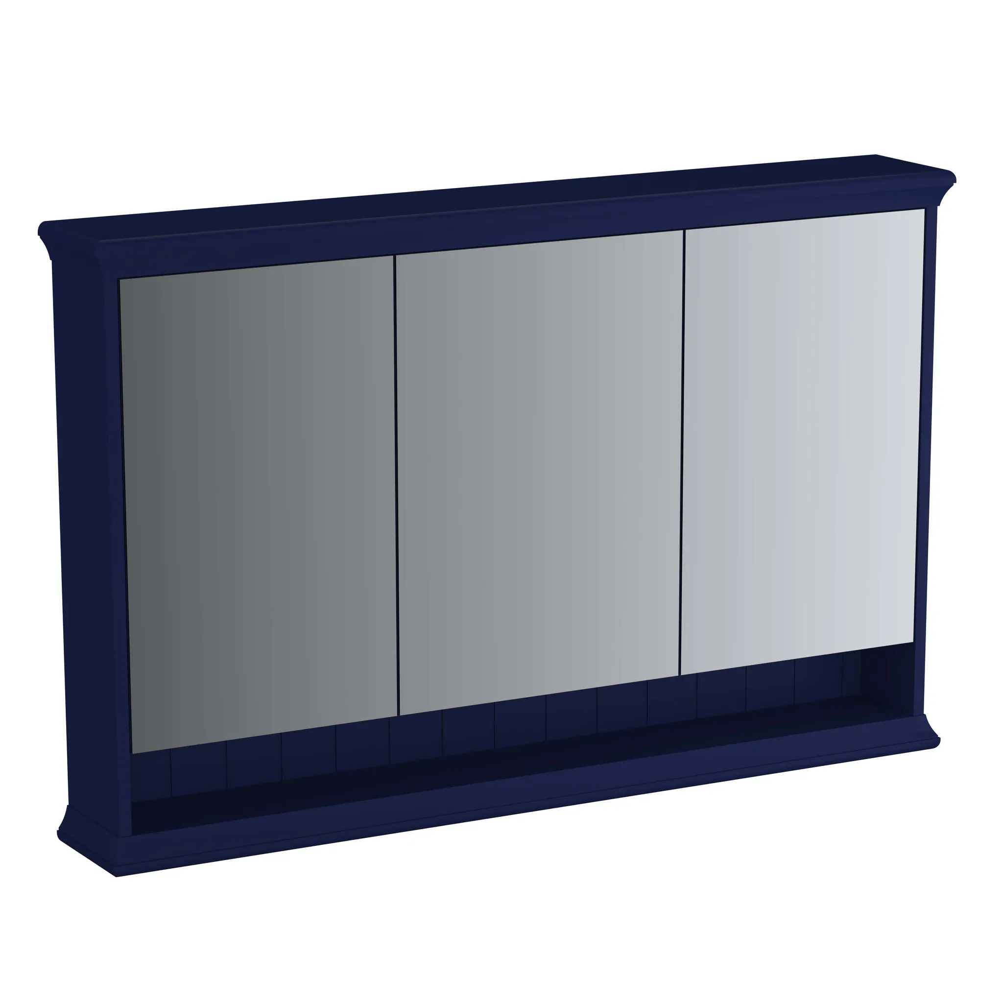 Valarte LED-Spiegelschrank 118 cm 3 Türen Stahlblau (Lack)