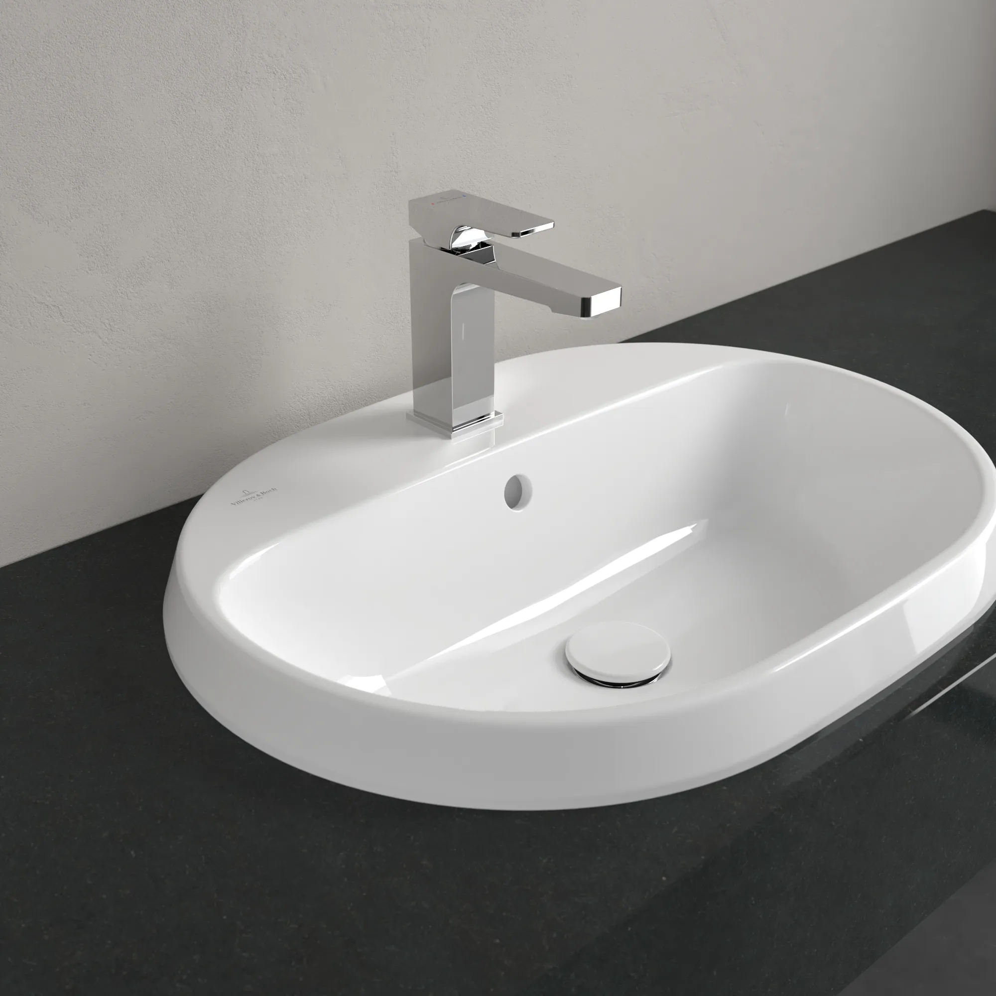 Villeroy & Boch Einbauwaschtisch „Architectura“ mit 1×1 Hahnlochbohrung, 600 × 450 × 170 mm, mit Hahnlochbohrung, Hahnlochposition mittig in Weiß Alpin Villeroy & Boch Einbauwaschtisch „Architectura“ mit 1×1 Hahnlochbohrung, 600 × 450 × 170 mm, mit Hahnlochbohrung, Hahnlochposition mittig in Weiß Alpin