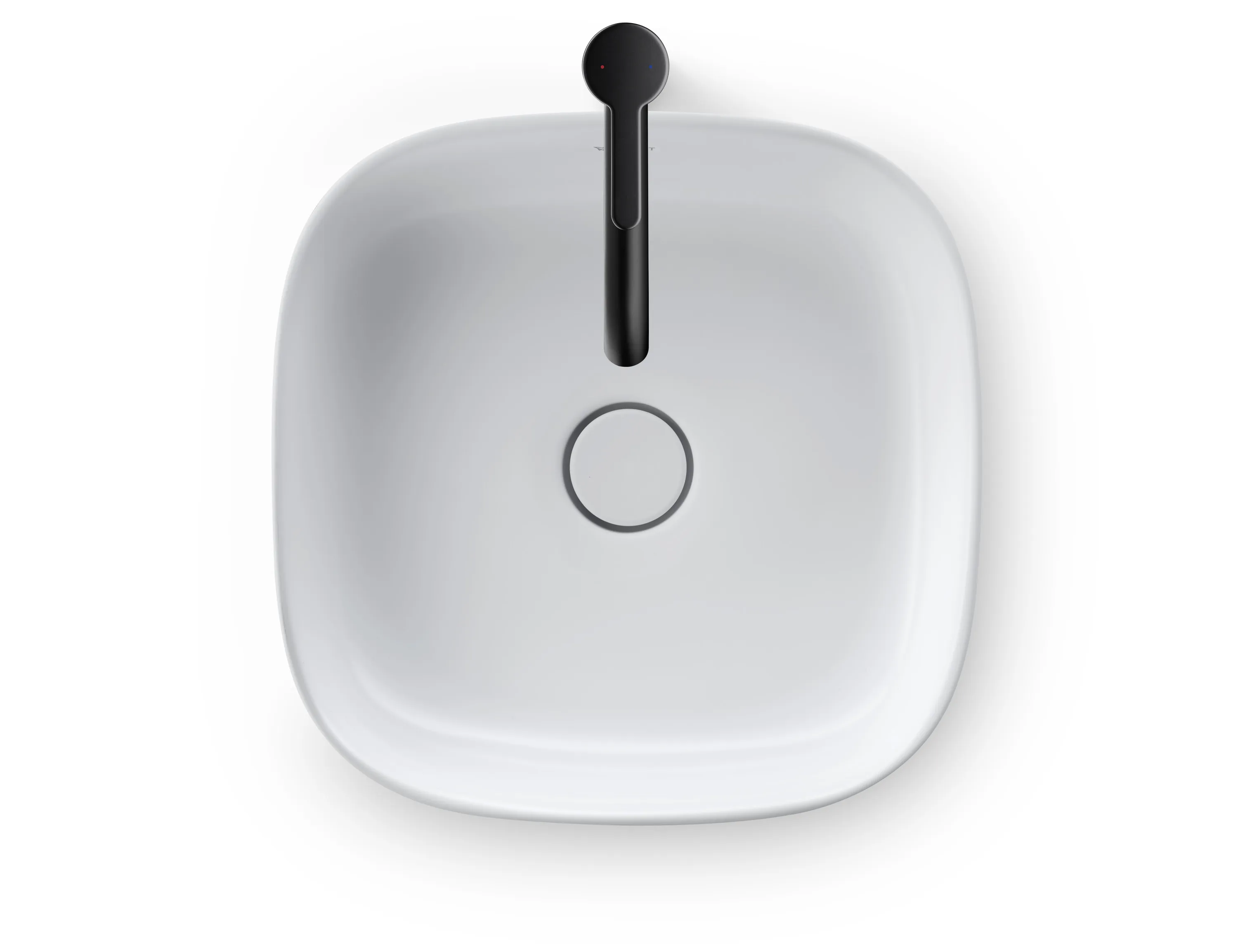 Aufsatzwaschtisch geschliffen „Zencha“ 42 × 42 × 13,5 cm, ohne Hahnlochbohrung in Weiß Seidenmatt Aufsatzwaschtisch geschliffen „Zencha“ 42 × 42 × 13,5 cm, ohne Hahnlochbohrung in Weiß Seidenmatt