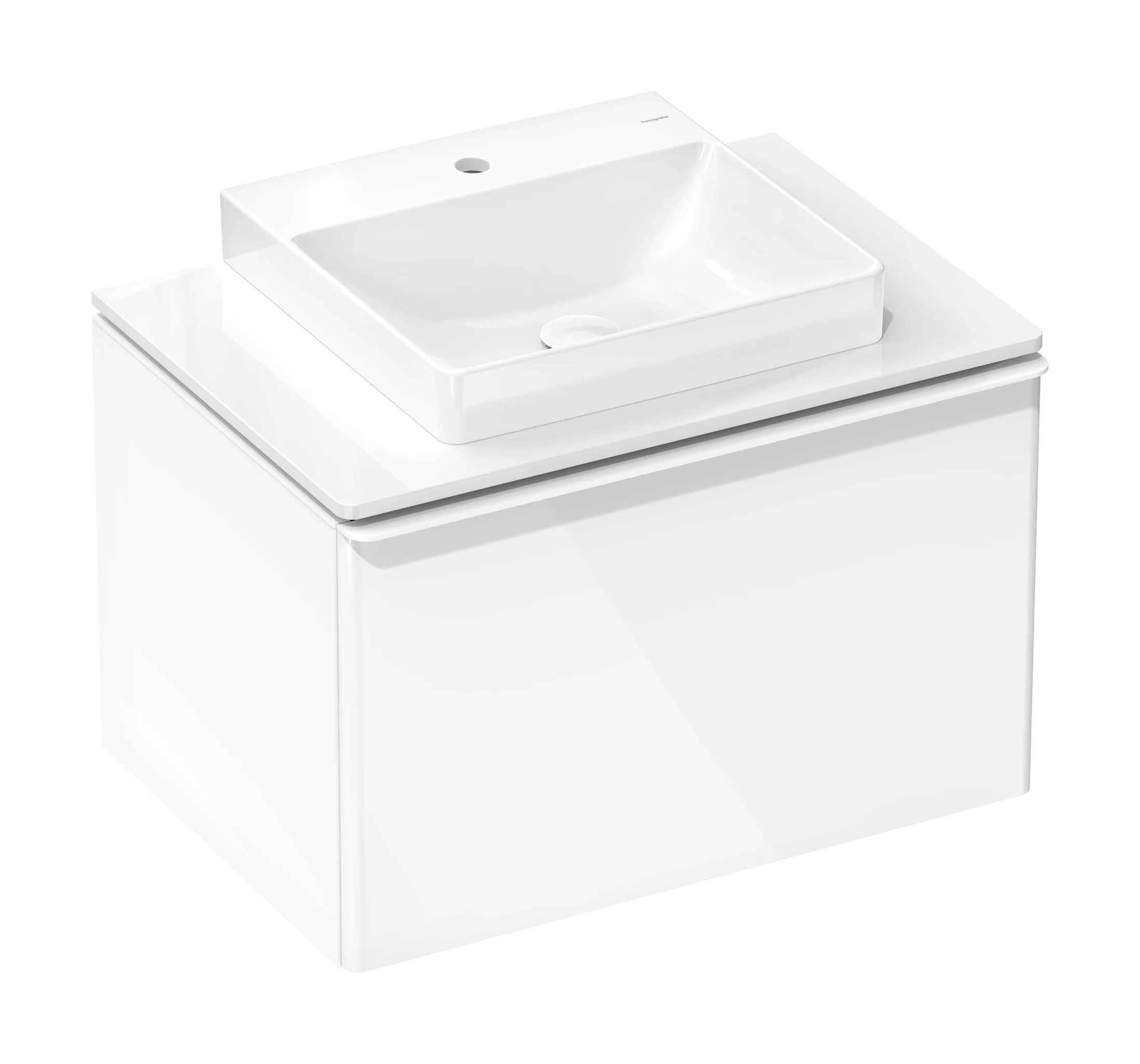 Hansgrohe Xelu Q Konsole, Weißen Hochglanz, 780x540 mm, mittiger Ausschnitt für Aufsatzwaschtisch geschliffen Hansgrohe Xelu Q Konsole, Weißen Hochglanz, 780x540 mm, mittiger Ausschnitt für Aufsatzwaschtisch geschliffen
