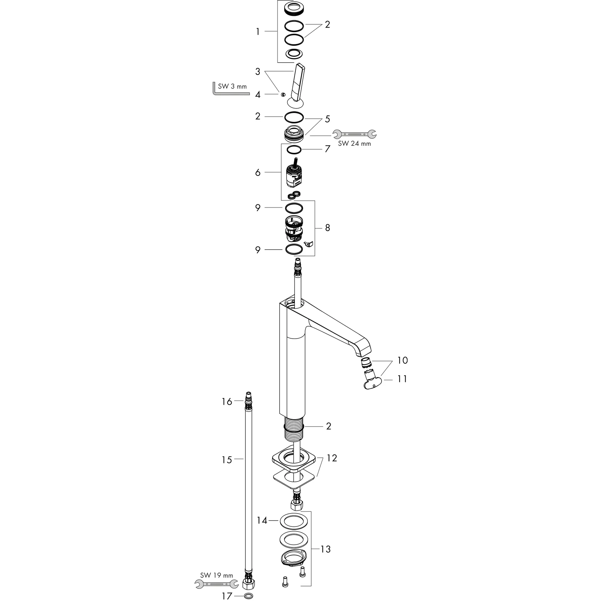 Hansgrohe AXOR Citterio E Einhebel-Waschtischmischer 190 mit Pingriff Chrom Hansgrohe AXOR Citterio E Einhebel-Waschtischmischer 190 mit Pingriff Chrom