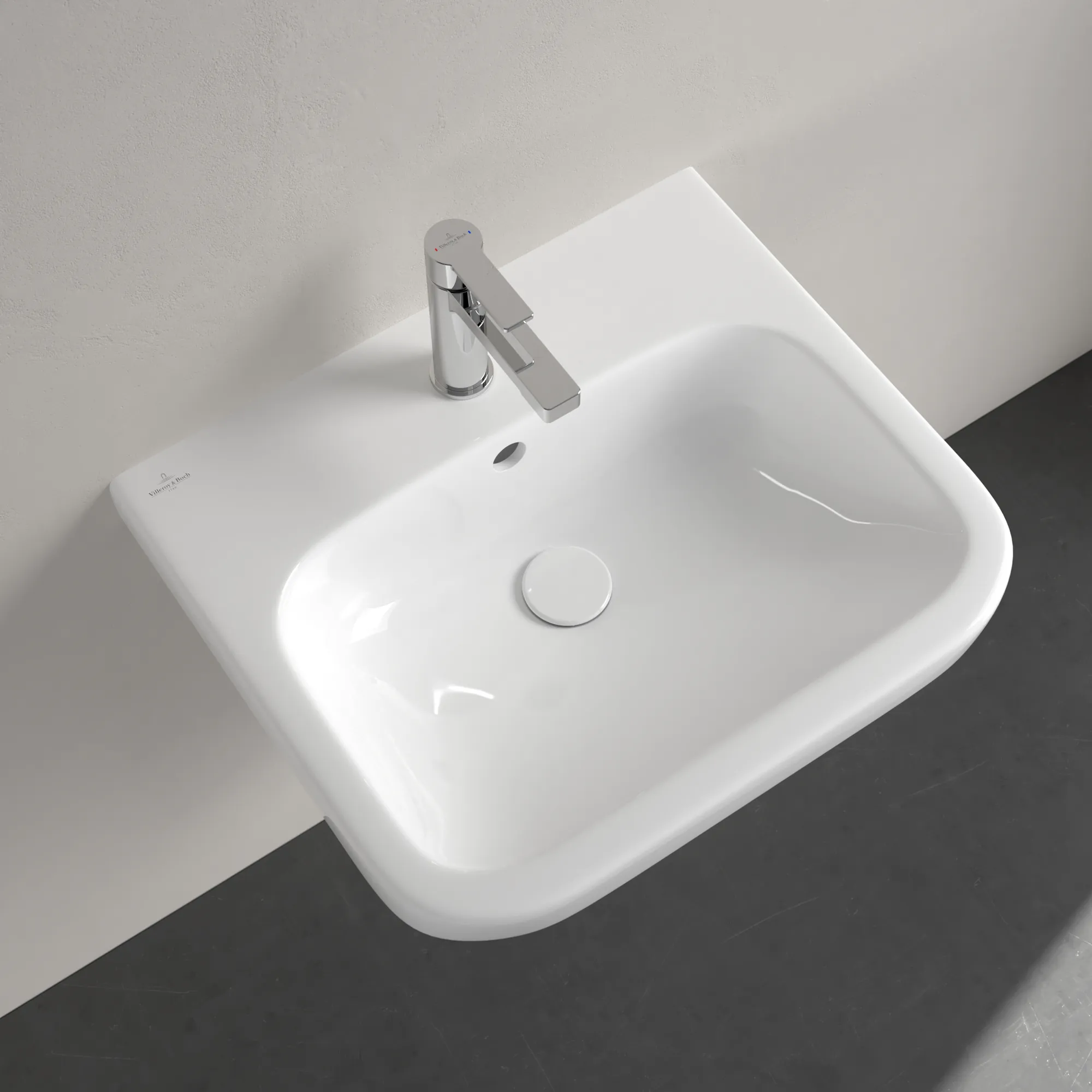Villeroy & Boch Waschbecken „Architectura“ 550 × 470 × 180 mm, ohne Hahnlochbohrung, für Becken mittig in Weiß Alpin Villeroy & Boch Waschbecken „Architectura“ 550 × 470 × 180 mm, ohne Hahnlochbohrung, für Becken mittig in Weiß Alpin
