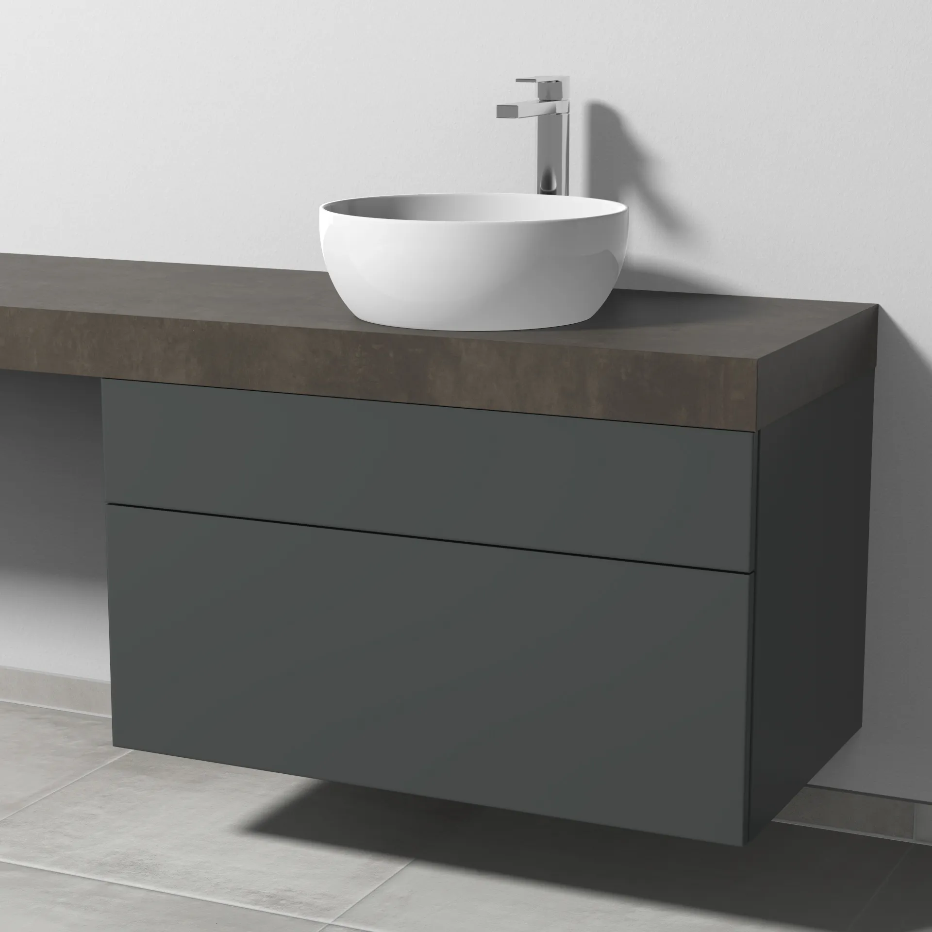 Sanipa Waschtischunterschrank „2morrow“ 900 × 510 × 520 mm in Anthrazit (matt)
