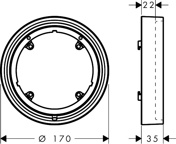 Hansgrohe AXOR ShowerSelect ID Verlängerungsrosette rund 22 mm Chrom Hansgrohe AXOR ShowerSelect ID Verlängerungsrosette rund 22 mm Chrom