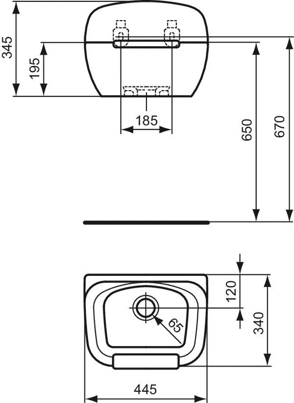 Ideal Standard Ausgußbecken Duoro, 445x340x345mm, Weiß Ideal Standard Ausgußbecken Duoro, 445x340x345mm, Weiß