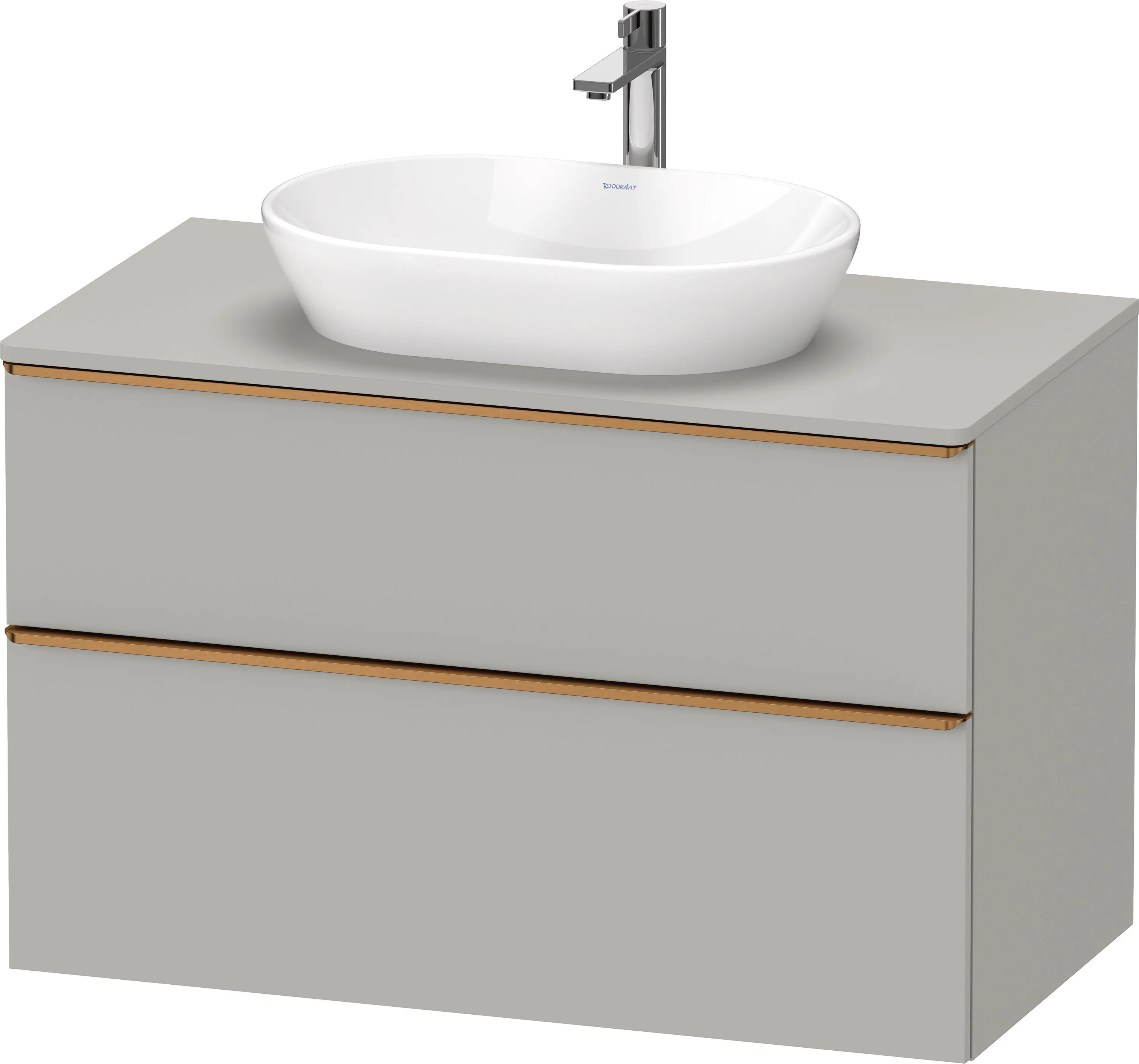 Duravit Waschtischunterschrank wandhängend „D-Neo“ 100 × 66,4 × 55 cm Betongrau Matt