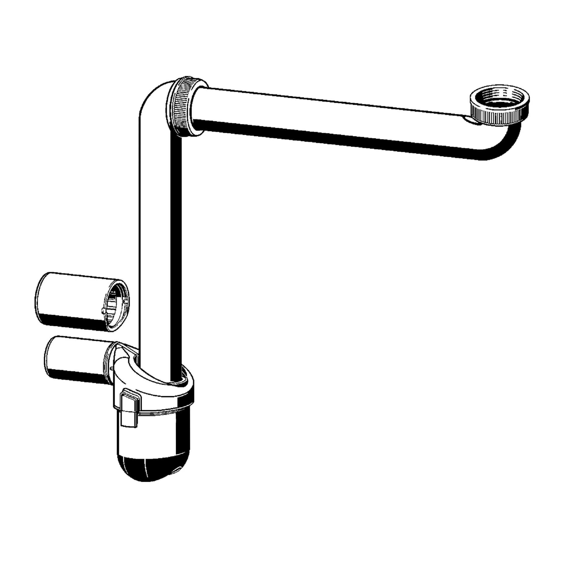 Raumspar Möbelsiphon DN40 Kunststoff weiß