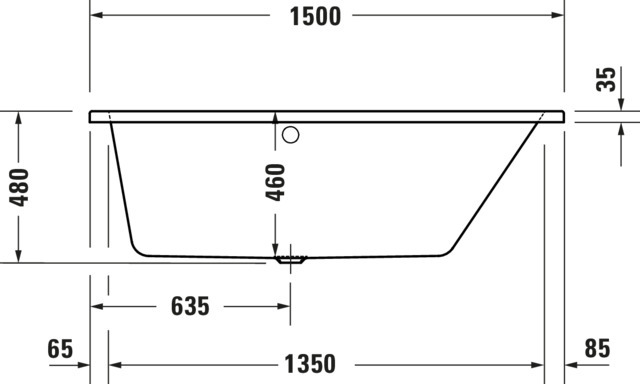 Duravit Badewanne „No.1“ trapez 150 × 80 cm, rechts 