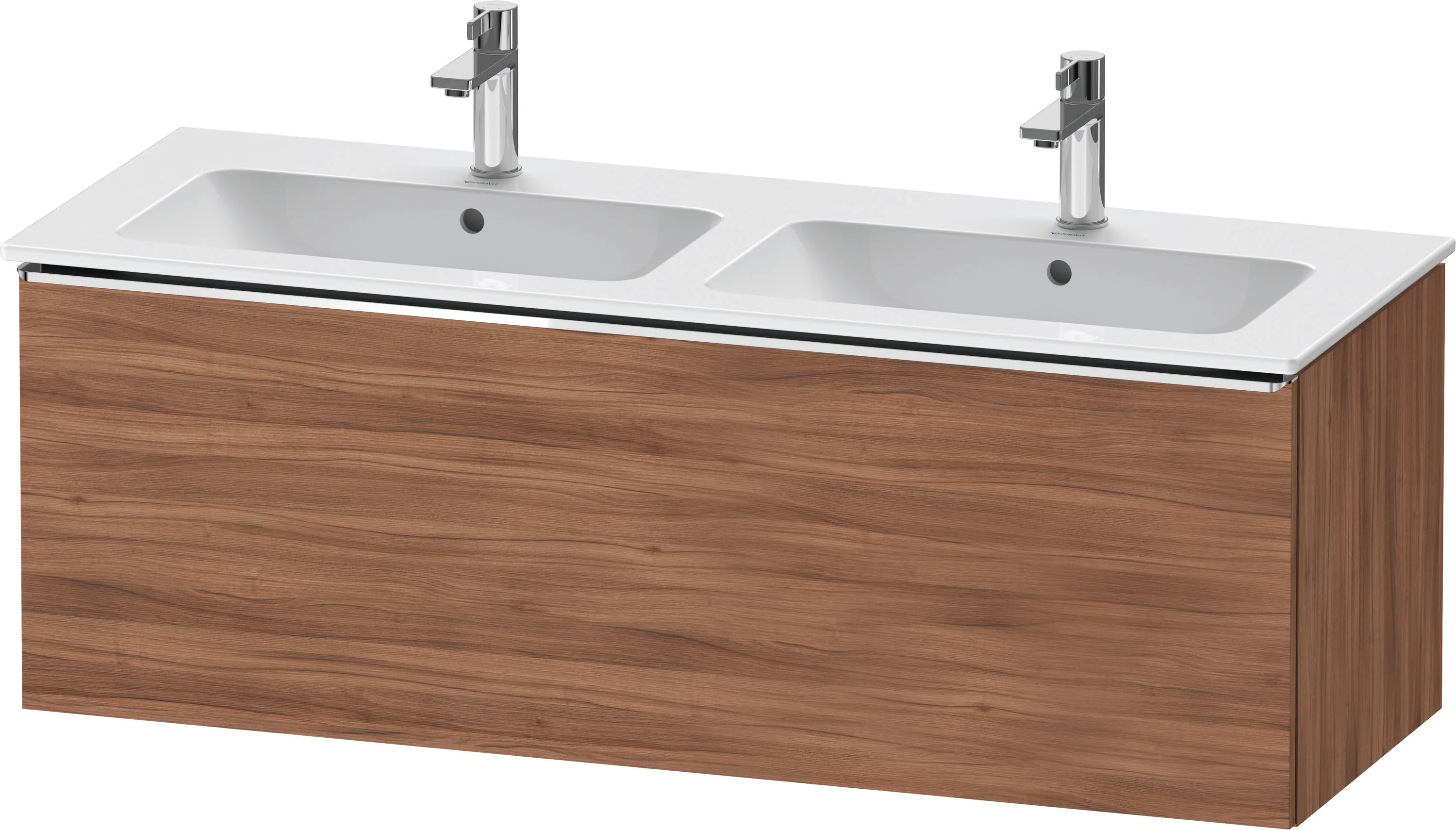 Duravit Waschtischunterschrank wandhängend „D-Neo“ 128 × 44 × 46,2 cm Nussbaum Natur