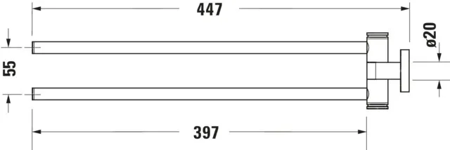Duravit Handtuchhalter „D-Code“, Befestigung sichtbar, 2-armig 5 × 9 × 44,7 cm in chrom Duravit Handtuchhalter „D-Code“, Befestigung sichtbar, 2-armig 5 × 9 × 44,7 cm in chrom