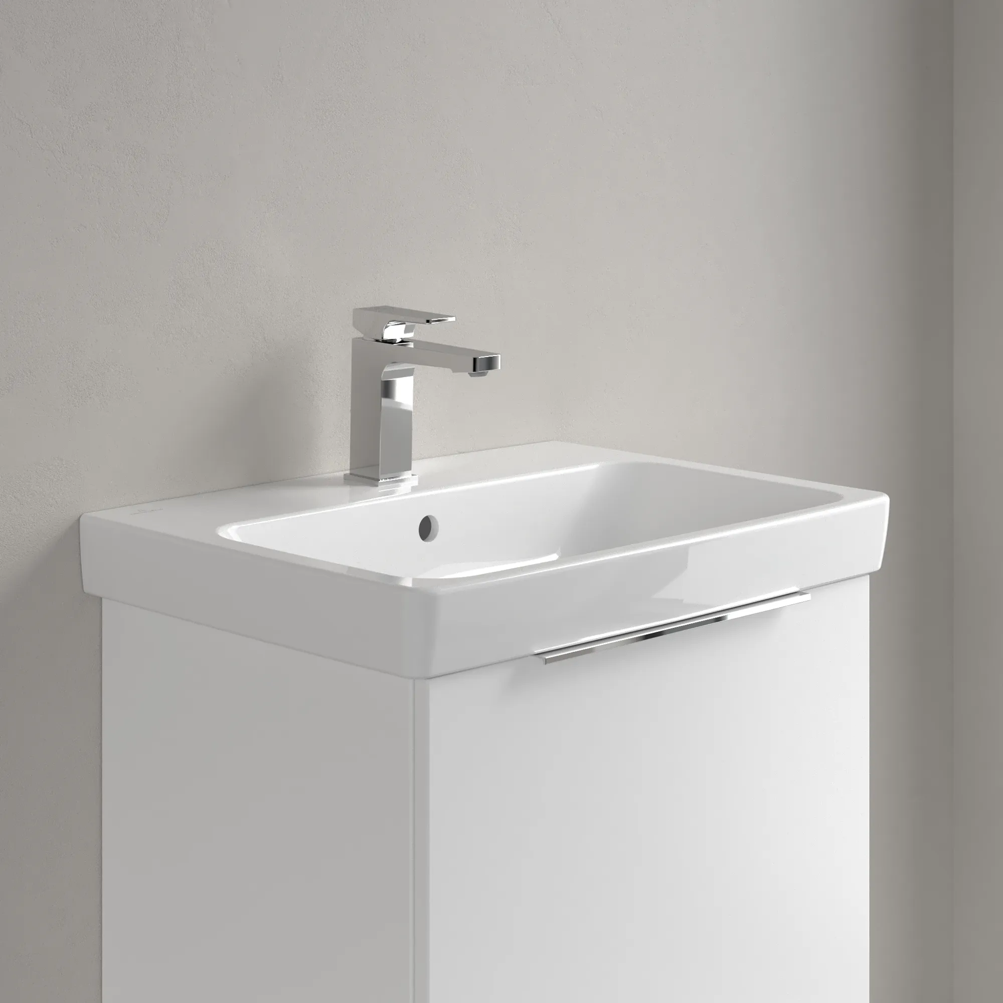 Villeroy & Boch Waschbecken „Architectura“ 600 × 445 × 165 mm, ohne Hahnlochbohrung, für Becken mittig in Weiß Alpin Villeroy & Boch Waschbecken „Architectura“ 600 × 445 × 165 mm, ohne Hahnlochbohrung, für Becken mittig in Weiß Alpin