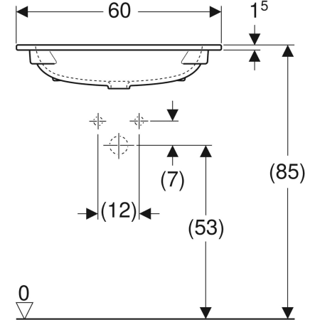 Schrankwaschtisch „iCon“ 60 × 48 cm mit KeraTect® Schrankwaschtisch „iCon“ 60 × 48 cm mit KeraTect®