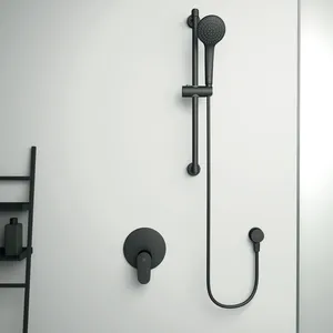 Brausekombination Idealrain 600mm 1-Funktion-Handbrause 100mm Silk Black