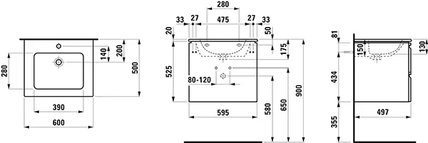 Laufen Badmöbelset inkl. Waschtisch „PRO S“ 600 × 500 × 545 mm Laufen Badmöbelset inkl. Waschtisch „PRO S“ 600 × 500 × 545 mm