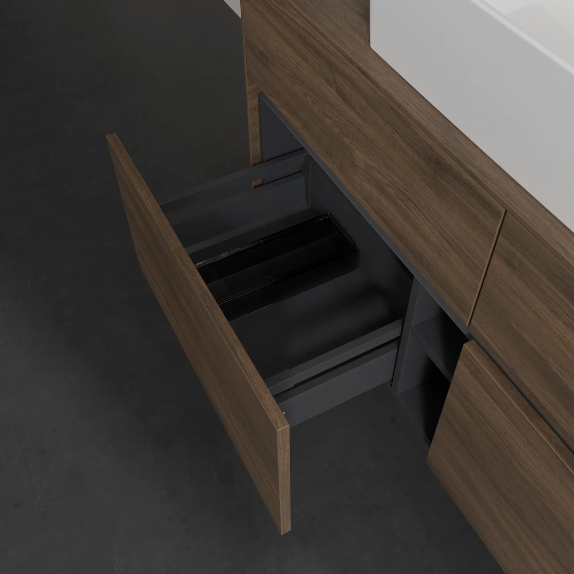 Villeroy & Boch Waschbeckenunterschrank Collaro Arizona Oak, 1200x548 mm, mit Beleuchtung und SoftClosing, 4 Auszüge