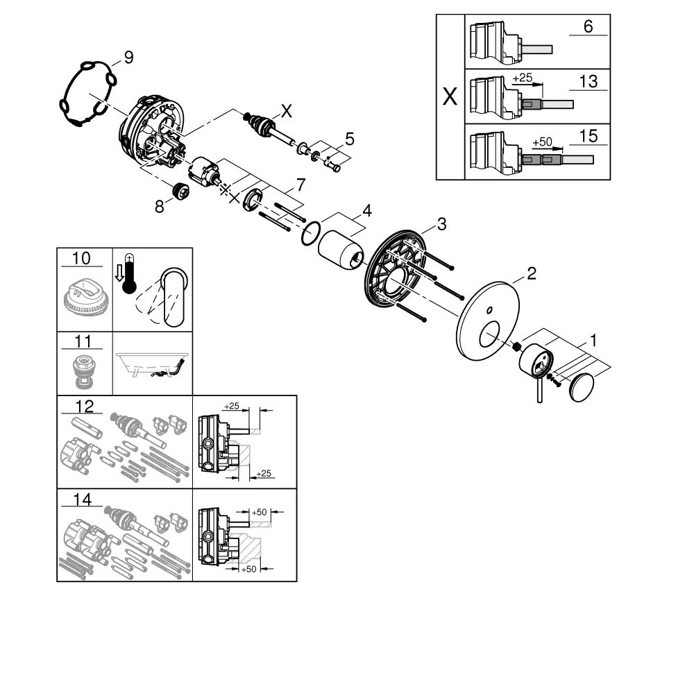 Grohe Atrio Einhand-Wannenbatterie Fertigmontageset für Grohe Rapido SmartBox warm sunset Grohe Atrio Einhand-Wannenbatterie Fertigmontageset für Grohe Rapido SmartBox warm sunset
