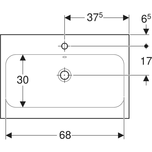 Aufsatzwaschtisch „iCon Light“, rechteckig, Hahnlochposition mittig 75 × 48 cm Aufsatzwaschtisch „iCon Light“, rechteckig, Hahnlochposition mittig 75 × 48 cm