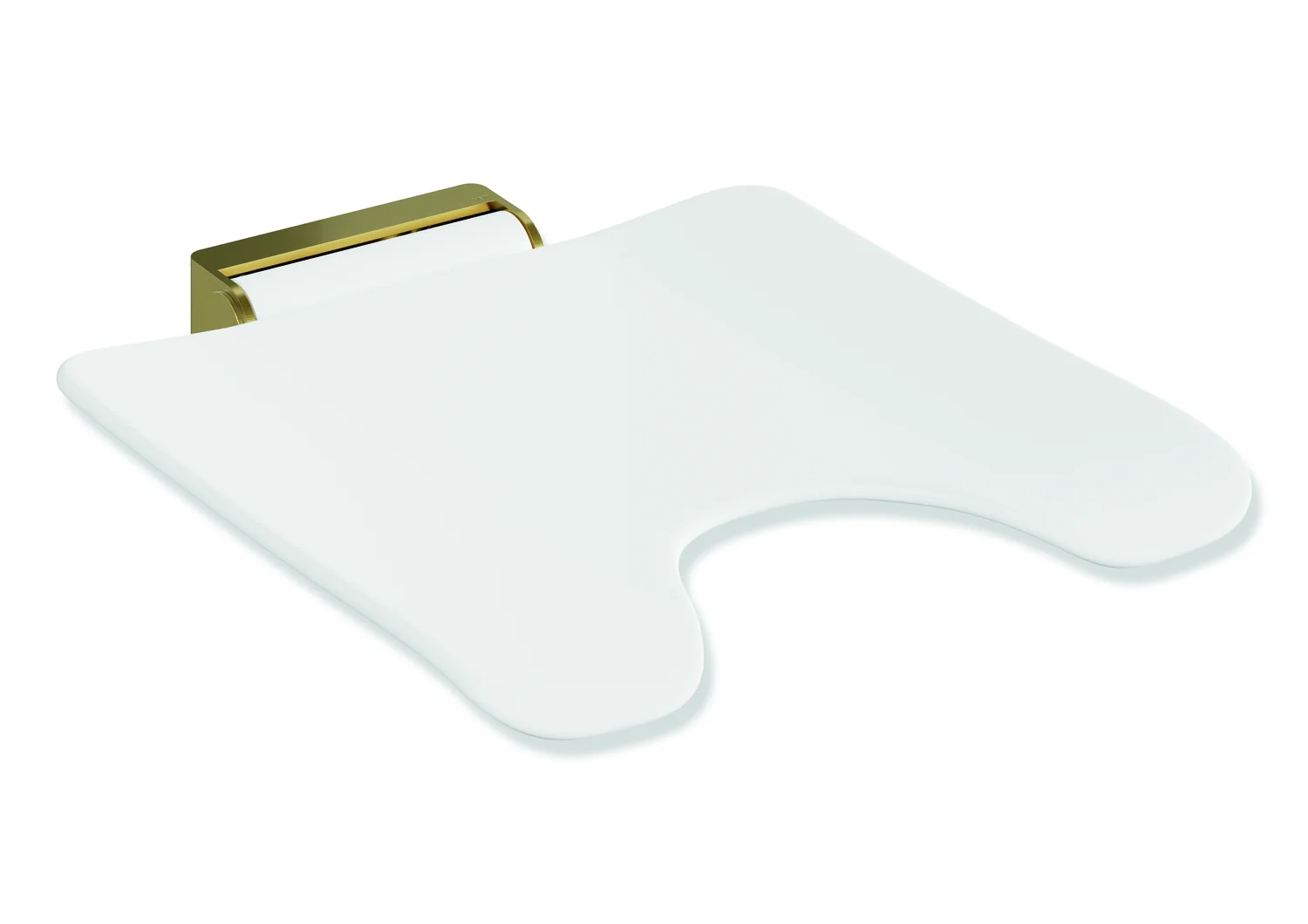 HEWI Klappsitz System 900, PVD-beschichtet, weiß, 450x525 mm, Höhe 112 mm, Farbe VT (Gold gebürstet)