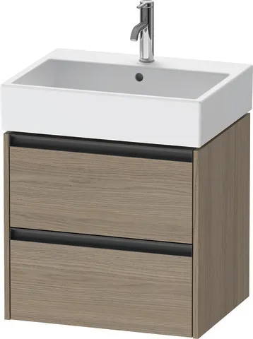 Duravit Waschtischunterschrank wandhängend „Ketho.2“ 58,4 × 54,9 × 46 cm in Eiche Terra