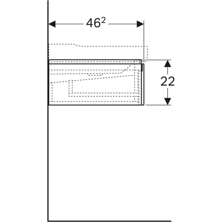 Geberit Xeno² Unterschrank für Waschtisch, greige, 117,4 x 22 x 46,2 cm, mit zwei Schubladen