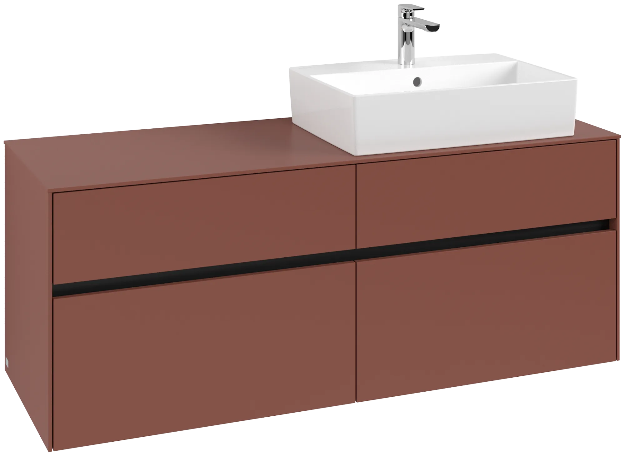 Villeroy & Boch Collaro Waschbeckenunterschrank C13300, 1400 x 548 x 500 mm, Wine Red
