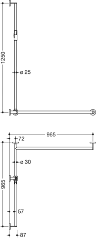 HEWI Haltegriff Ausführung rechts „System 900“ in Weiß tiefmatt / Hellgrau matt, Befestigung verdeckt HEWI Haltegriff Ausführung rechts „System 900“ in Weiß tiefmatt / Hellgrau matt, Befestigung verdeckt