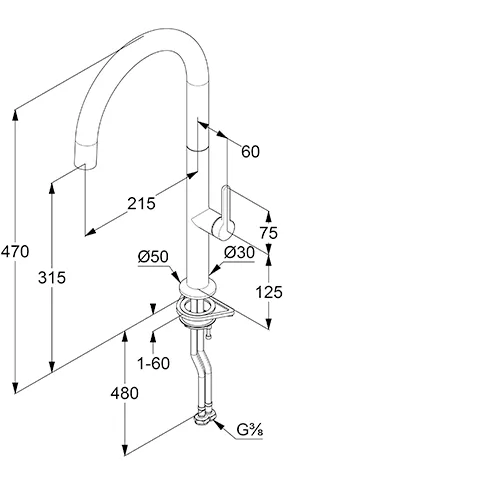 Kludi-AUREA Spültisch-Einhandmischer seitl. Bedienung Tiefmattschwarz, DN 15 Kludi-AUREA Spültisch-Einhandmischer seitl. Bedienung Tiefmattschwarz, DN 15