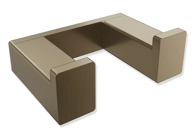 HEWI Doppelhaken System 900Q, Edelstahl PVD bronze gebürstet, 60 mm breit, 42 mm tief HEWI Doppelhaken System 900Q, Edelstahl PVD bronze gebürstet, 60 mm breit, 42 mm tief