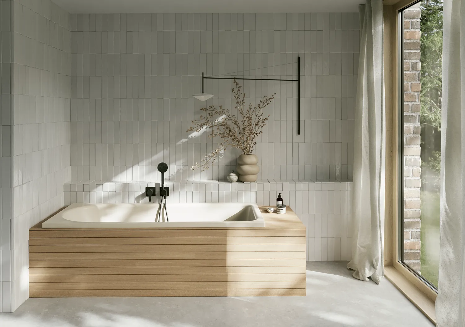 BetteOcean Bade-Duschkombination Low-Line, 1800 x 800 mm, Jasmin, glasierter Titan-Stahl, Einbau, Rechteck, 40 mm Randhöhe