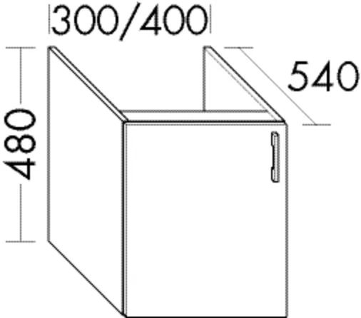 burgbad Hochschrank „Sys30“ 340 × 480 × 580 mm in Weiß Matt