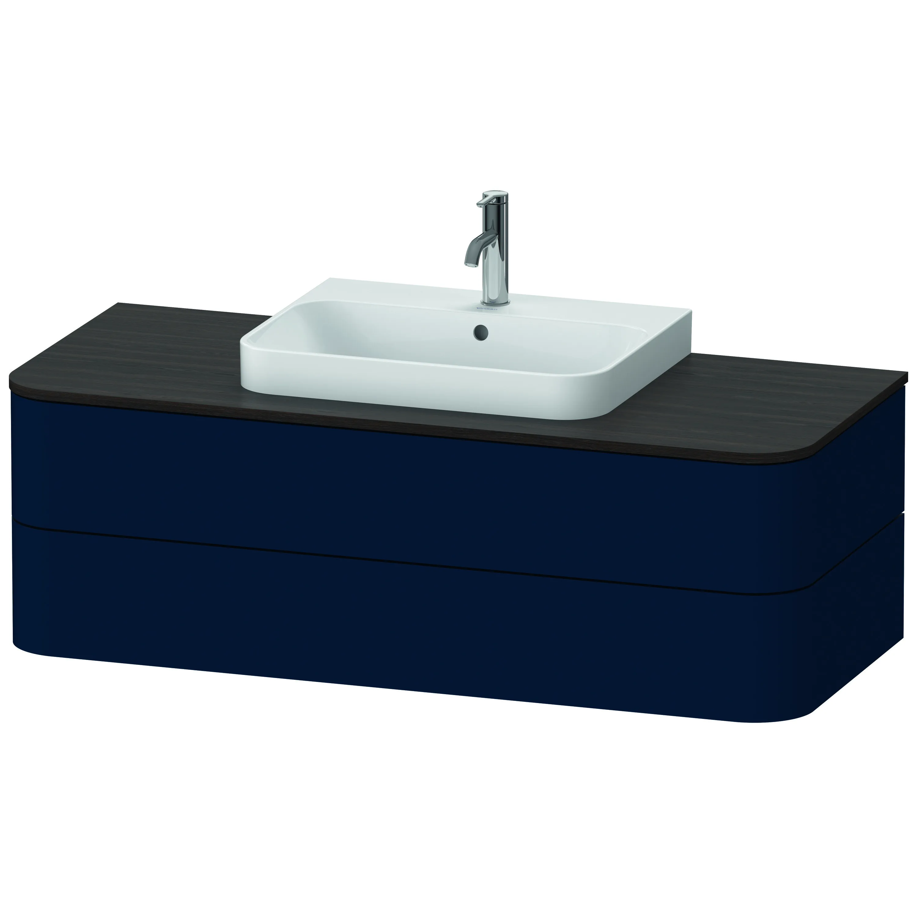 Duravit Waschtischunterschrank wandhängend „Happy D.2 Plus“ Nachtblau Seidenmatt