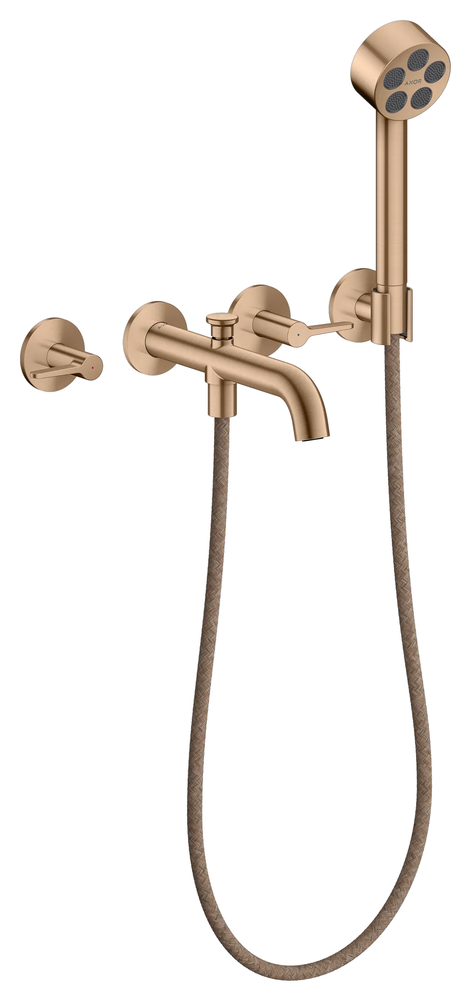 Hansgrohe AXOR One 3-Loch Wannenarmatur Unterputz Brushed Red Gold