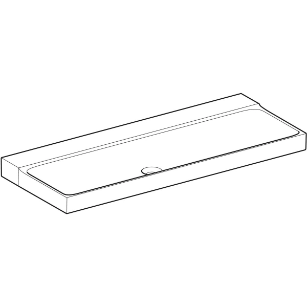 Wandwaschtisch „Xeno2“, rechteckig, mittig 120 × 48 cm mit KeraTect®