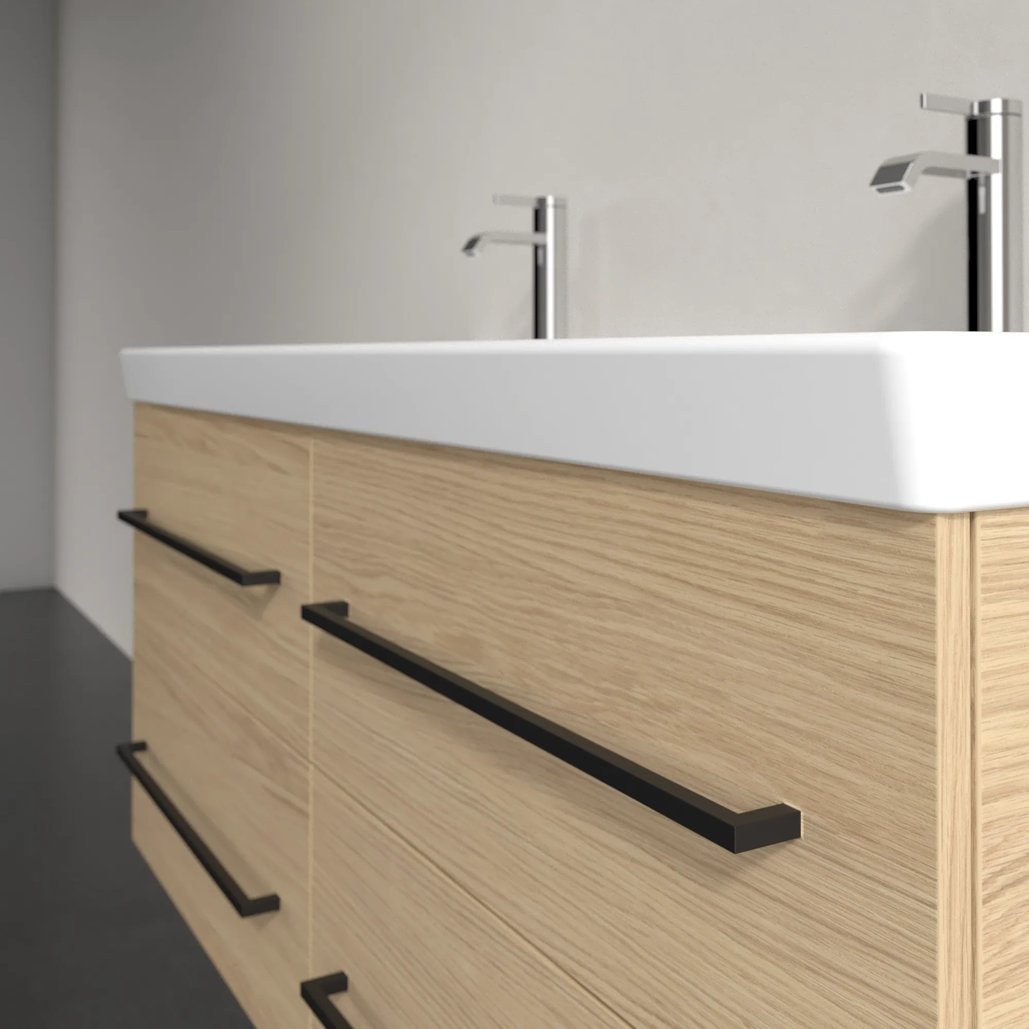 Villeroy & Boch Waschtischunterschrank „Avento“ für Schrank-Doppelwaschtisch 1180 × 514 × 452 mm Nordic Oak, Soft Closing