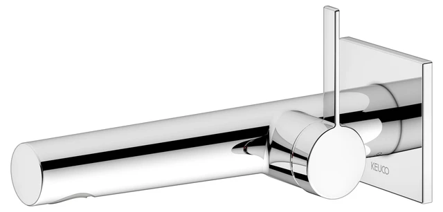 KEUCO IXMO Einhebel-Waschtischmischer Unterputz 1 Loch IXMO Pure für Wandmontage, eckig Ausladung 197 mm/IXMO Pure verchromt